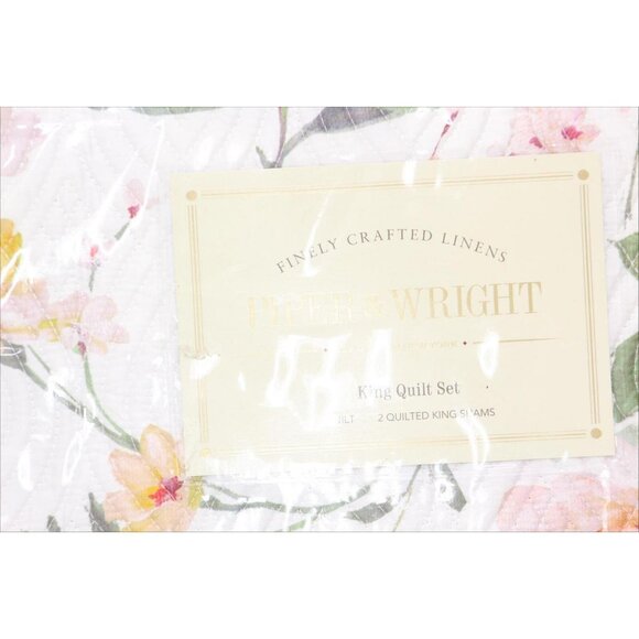 NWT Piper & Wright Clara 3-Piece Quilt Set Ivory Off White King / Cal King - Picture 3 of 4